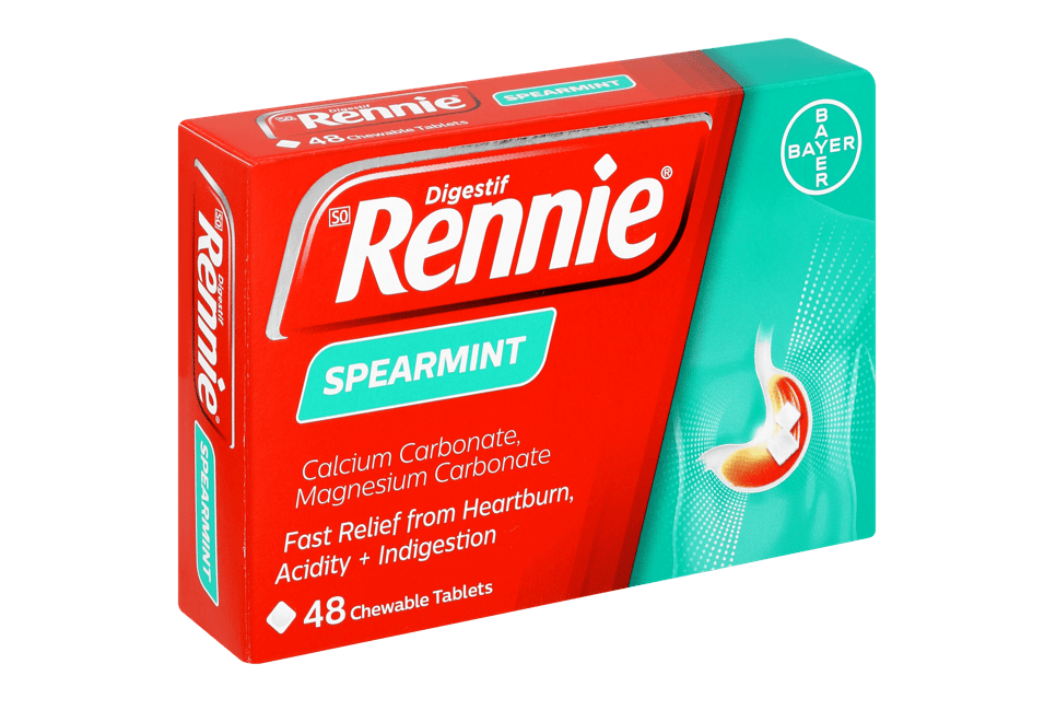 Rennie Spearmint for Heartburn and Indigestion Symptoms